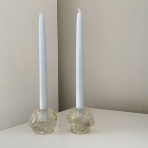 Vintage Kosta Boda Snowball Candlestick Holders